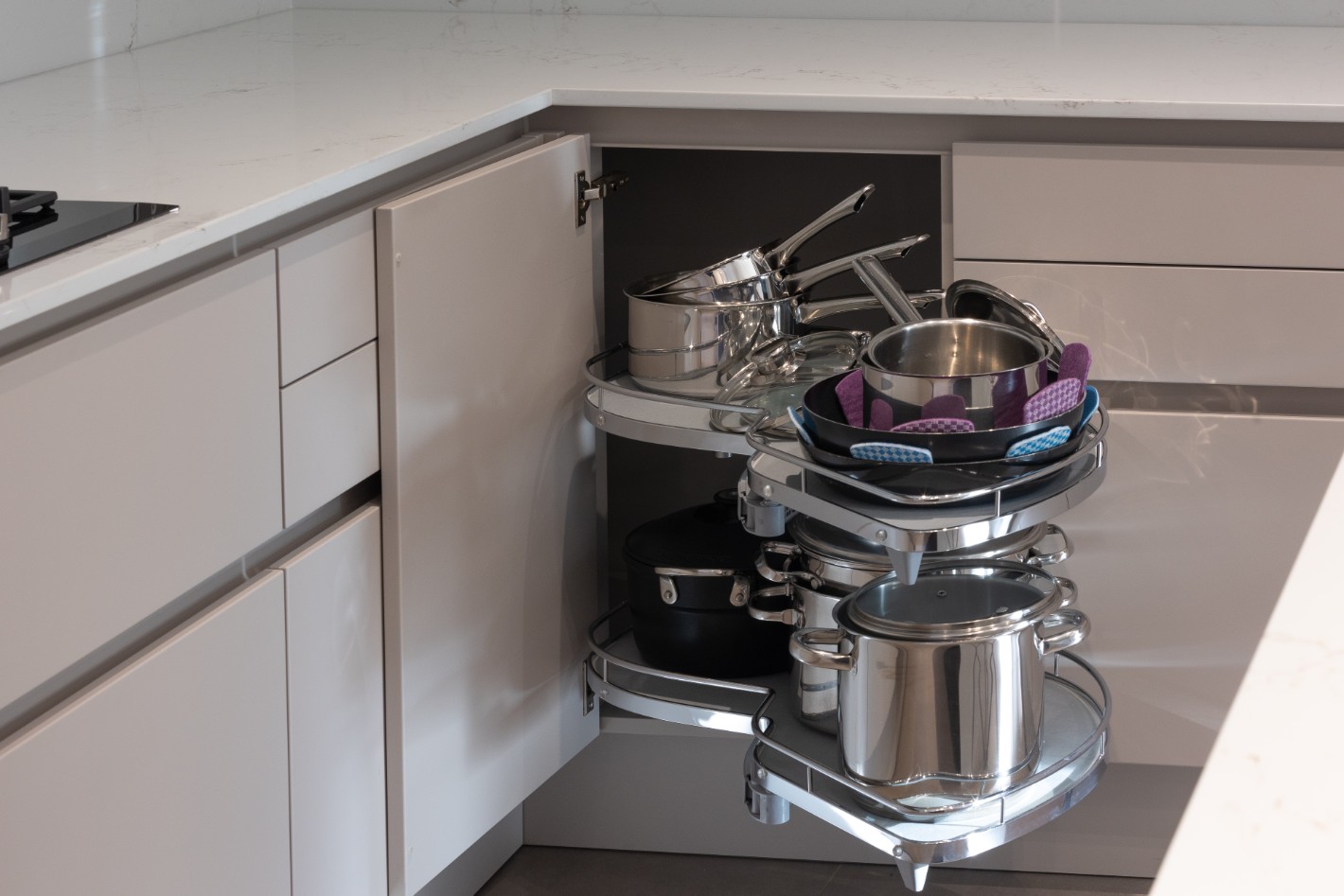Lugano Design kitchen project — storage detail